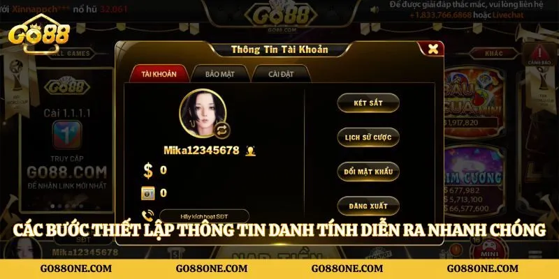 Các bước thiết lập thông tin danh tính diễn ra nhanh chóng