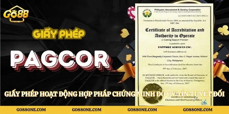 Giấy phép hoạt động hợp pháp chứng minh độ uy tín tuyệt đối