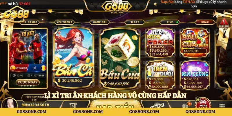 Lì xì tri ân khách hàng vô cùng hấp dẫn 