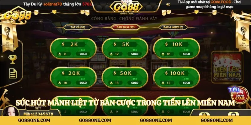 Sức hút mãnh liệt từ bàn cược trong tiến lên miền nam 